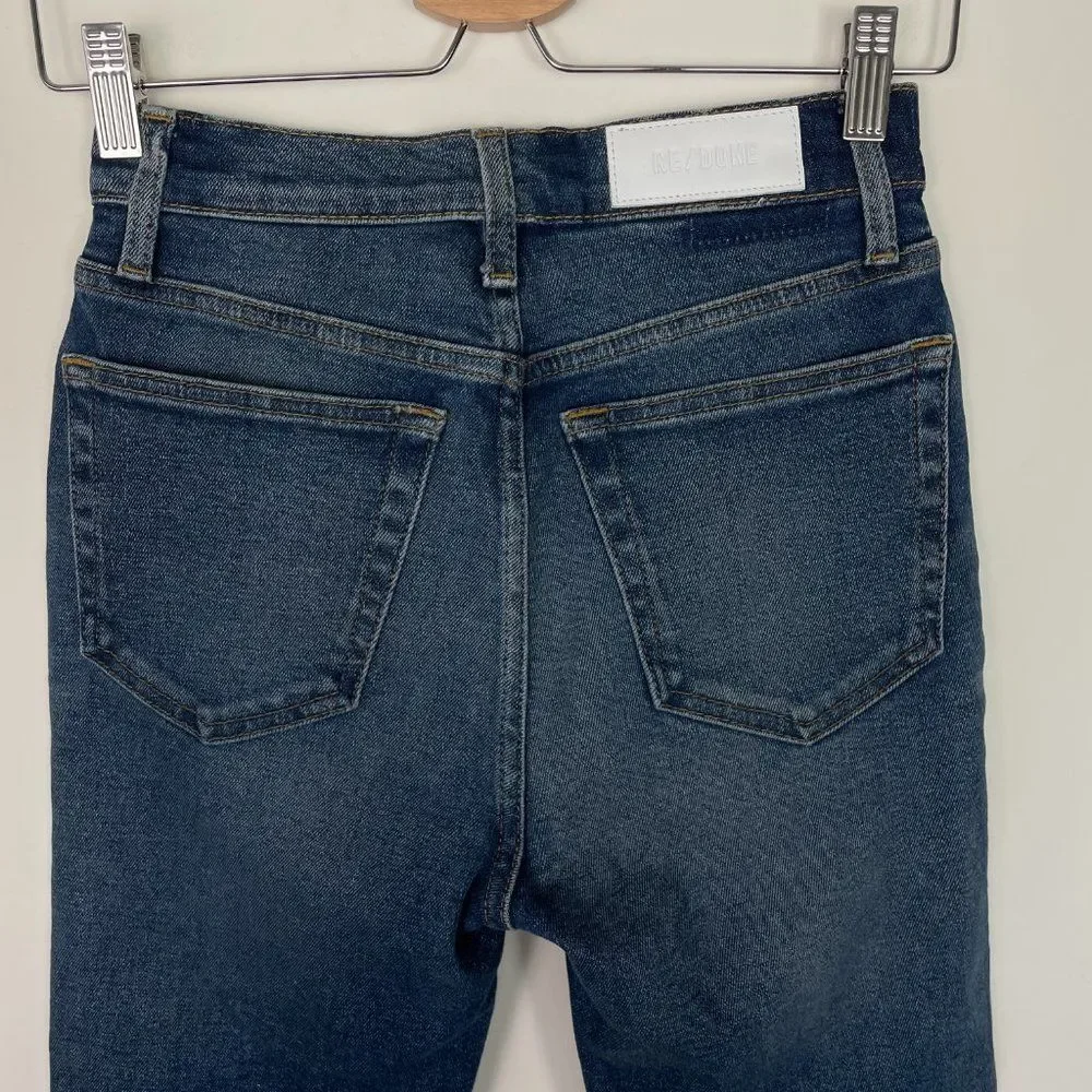 Re/Done Revolve Originals 90s High Rise Ankle Crop Button Fly Jean Dark Wash 25